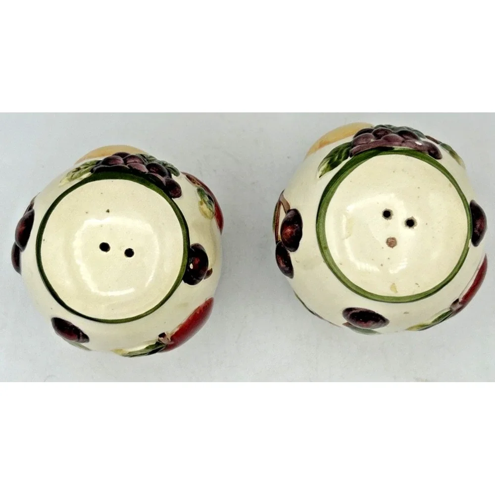 VTG Fruit Salt & Pepper Shakers Ceramic Colorful Read Description